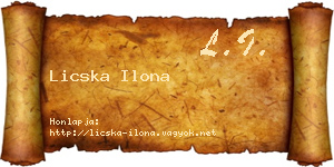 Licska Ilona névjegykártya